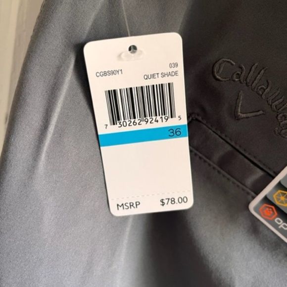 Callaway Men's Heather Micro Golf Short, Gray - Picture 5 of 6